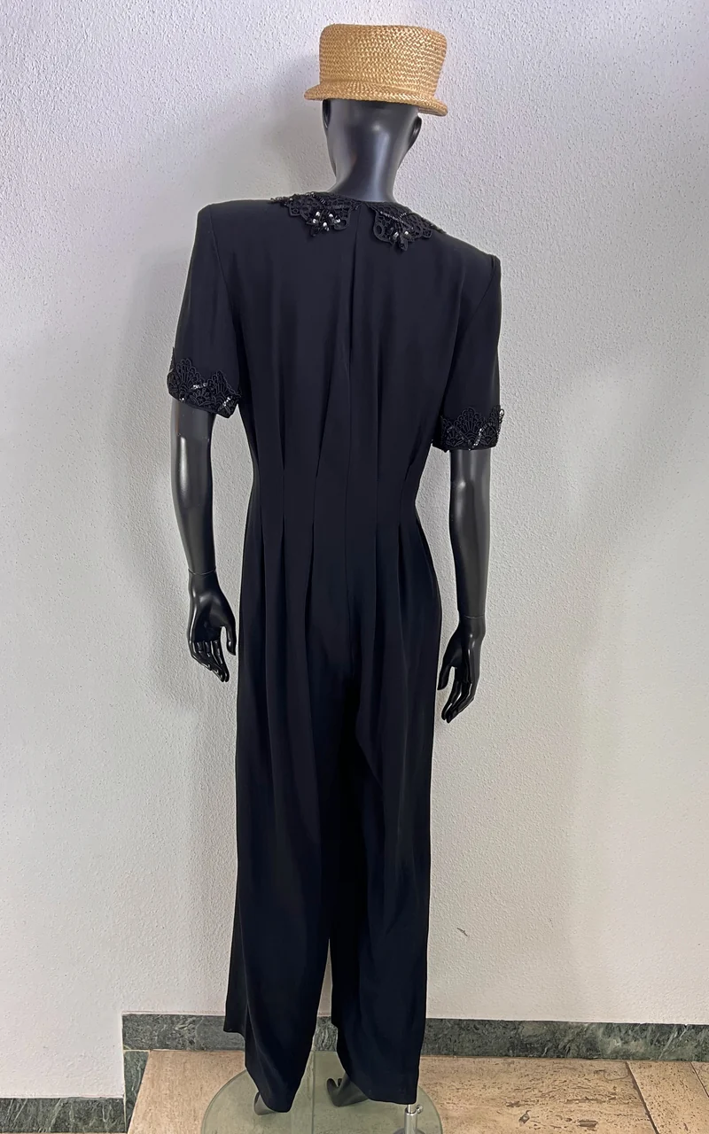 Vintage Chou Chou Overall with Beaded Lace Details