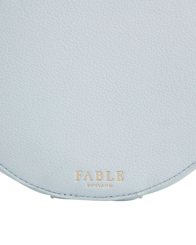 Isabel Floral Bow Blue Embroidered Circle Bag