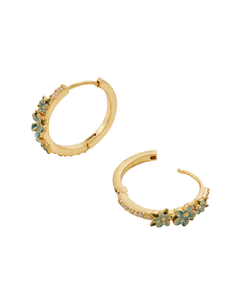 Gold Floral Wreath Necklace & Floral Wreath Hoop Earrings Set