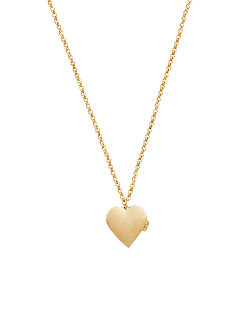 Gold Forget Me Not Heart Locket & Stud Earrings Set