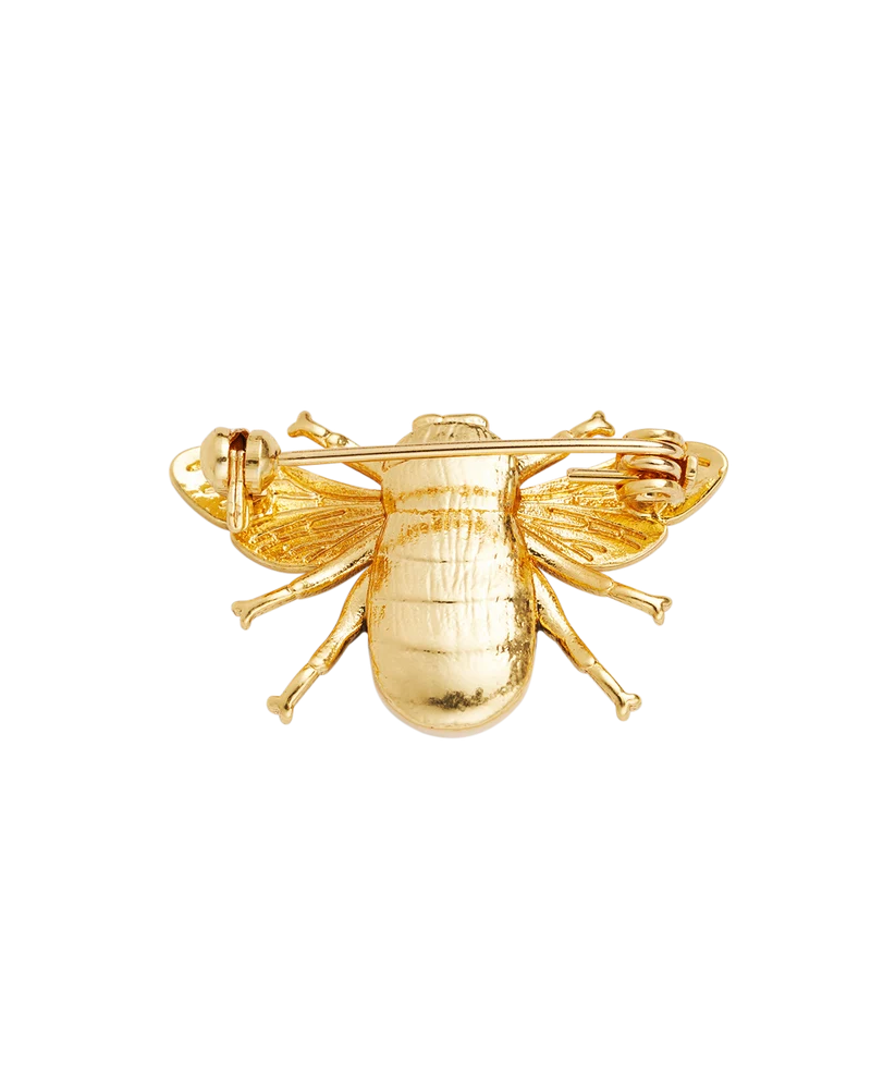 Gold Bee Necklace & Brooch Set