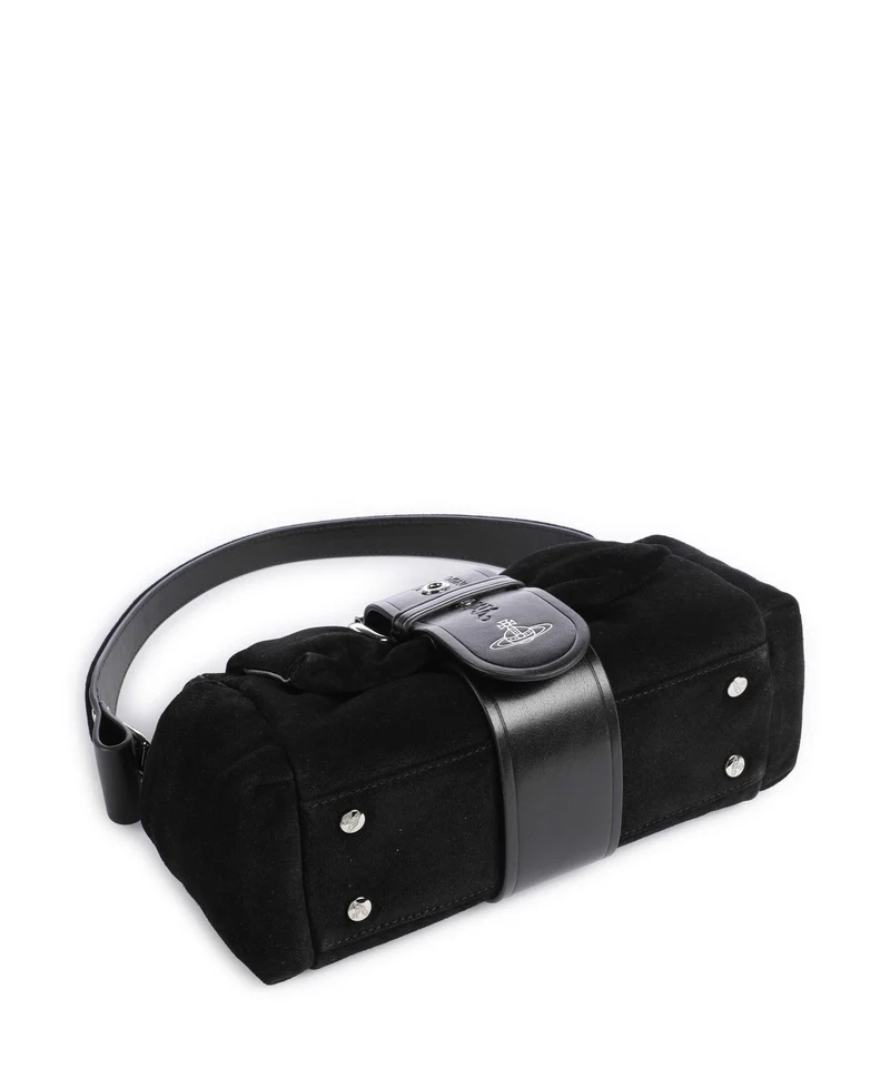 Vivienne Westwood Hazel Treasure Suede Schultertasche black