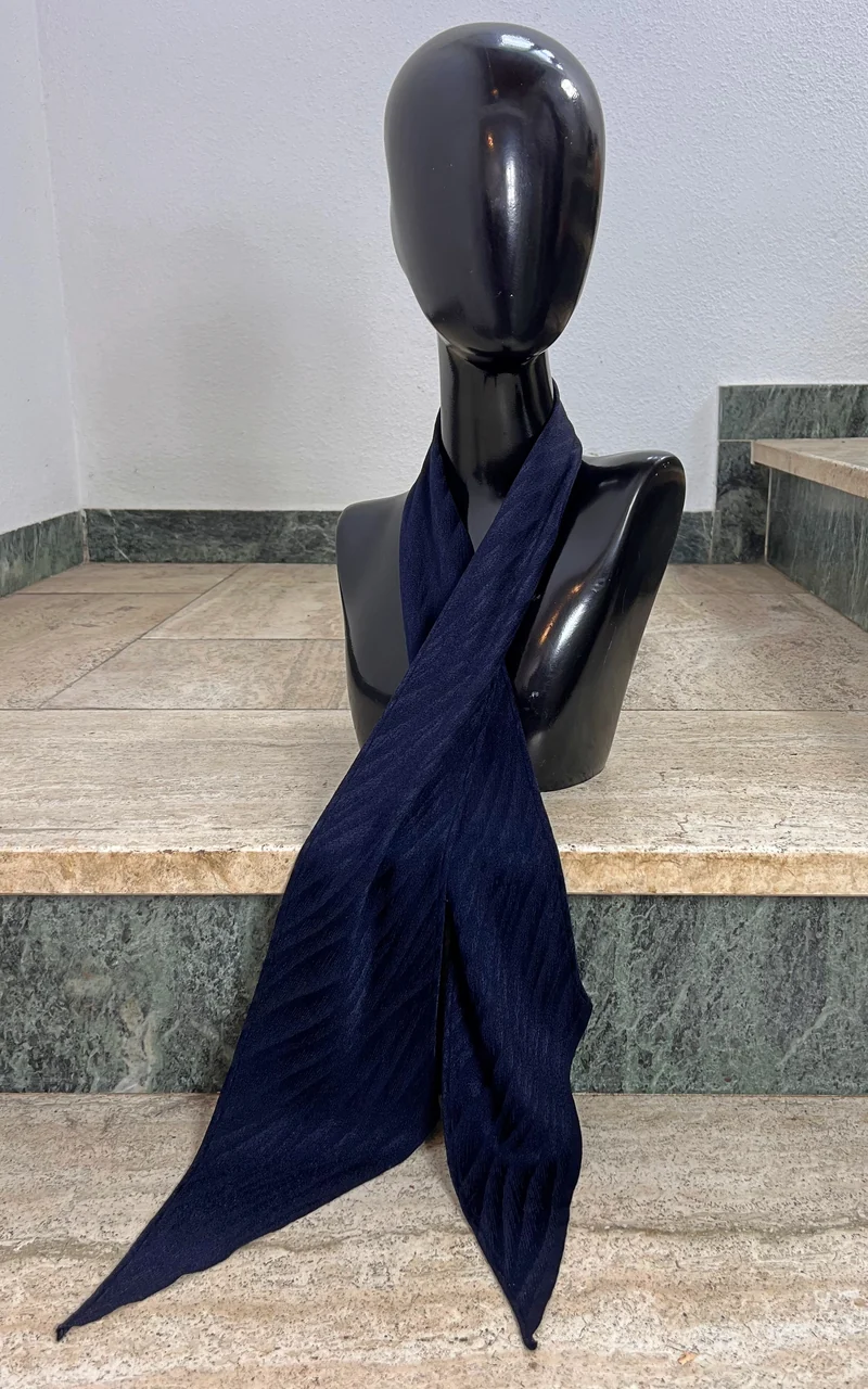 Vintage Navy Blue Skinny Scarf