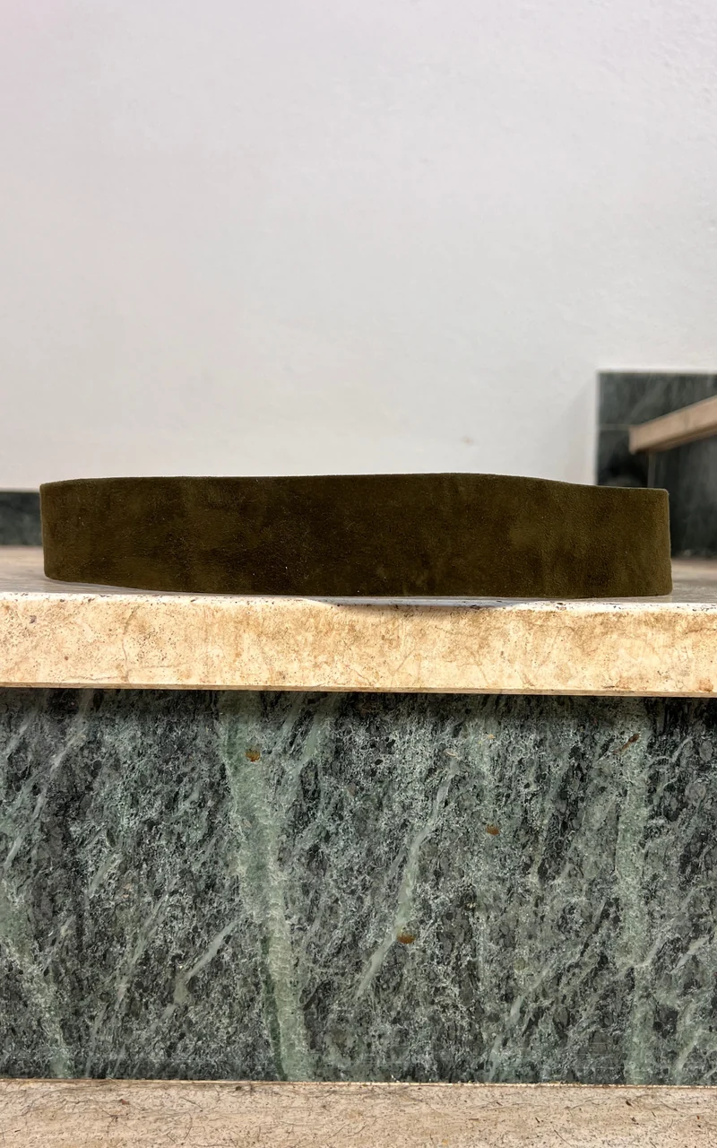 Vintage Suede Olive Peacock Belt