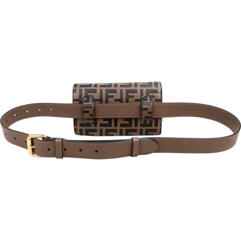 Fendi Monogram FF Embossed Leather "F is" Belt Crossbody Bag