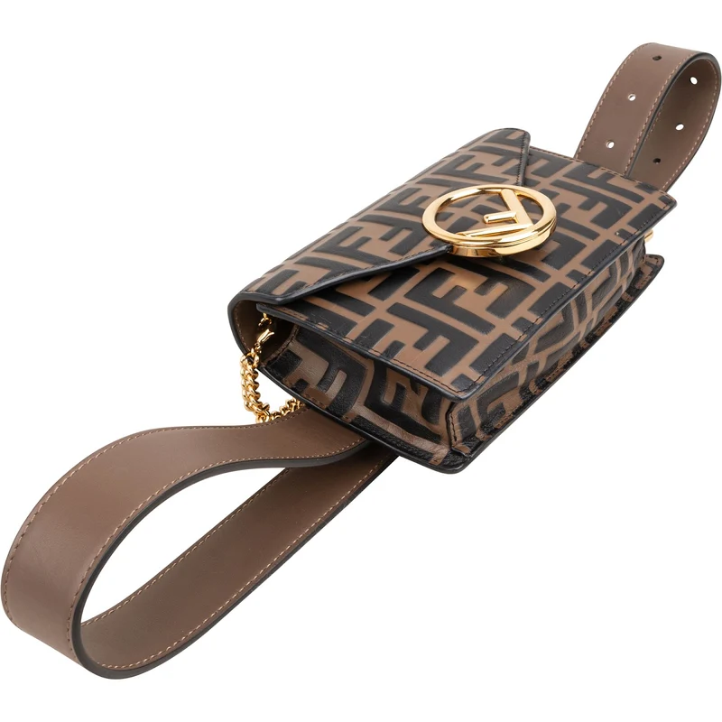 Fendi Monogram FF Embossed Leather "F is" Belt Crossbody Bag