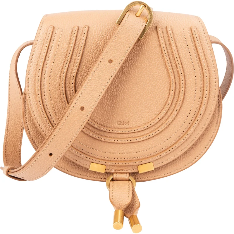 Chloé Grained Calfskin Marcie Small Saddle Crossbody Bag