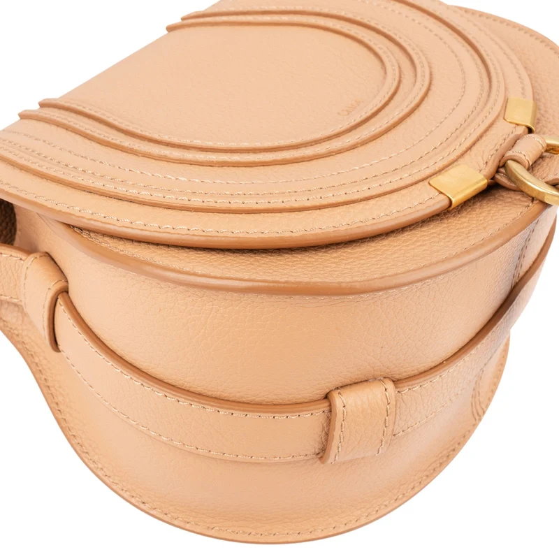 Chloé Grained Calfskin Marcie Small Saddle Crossbody Bag