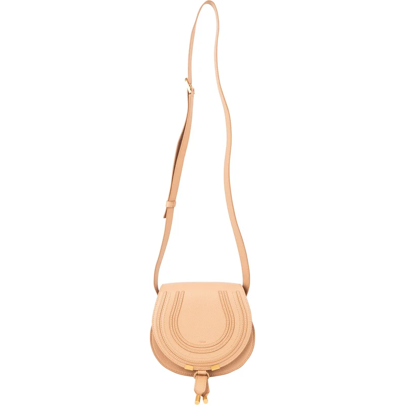 Chloé Grained Calfskin Marcie Small Saddle Crossbody Bag