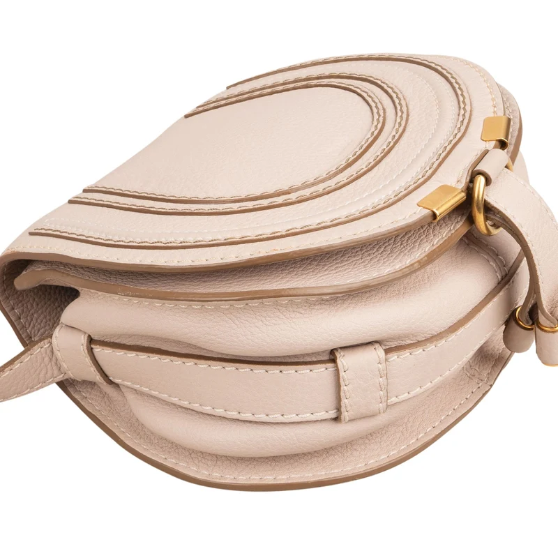 Chloé Grained Calfskin Marcie Small Saddle Crossbody Bag