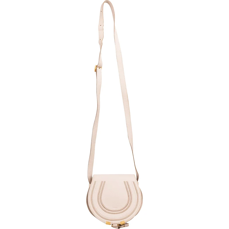 Chloé Grained Calfskin Marcie Small Saddle Crossbody Bag