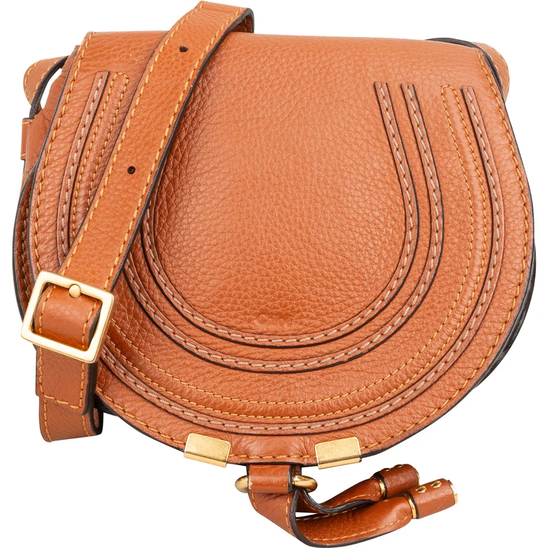 Chloé Grained Calfskin Marcie Small Saddle Crossbody Bag