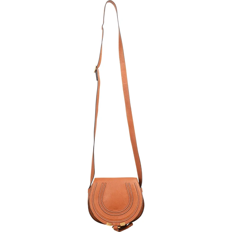 Chloé Grained Calfskin Marcie Small Saddle Crossbody Bag