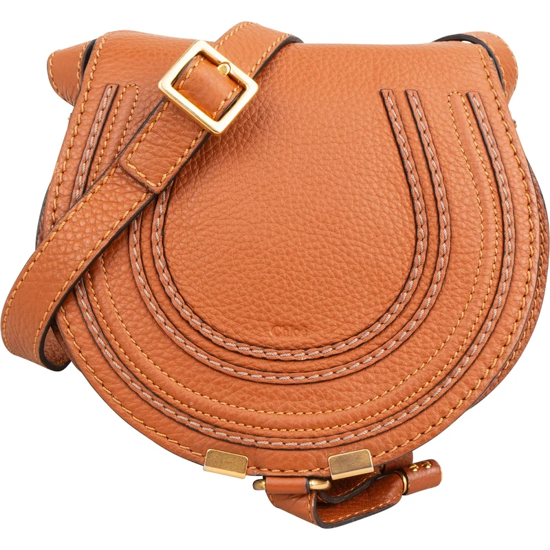 Chloé Grained Calfskin Marcie Small Saddle Crossbody Bag