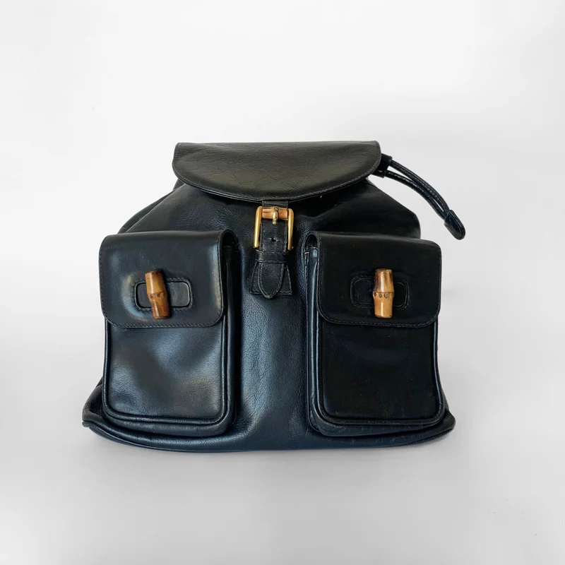 Gucci Bambusrucksack groß aus Leder