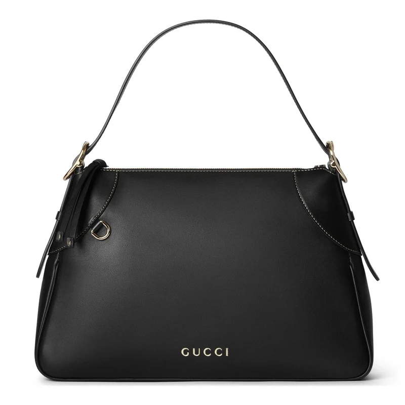 Gucci Handtasche Damen GG Emblem Medium Shoulder Bag Schwarz 815217-AAEC2-1000