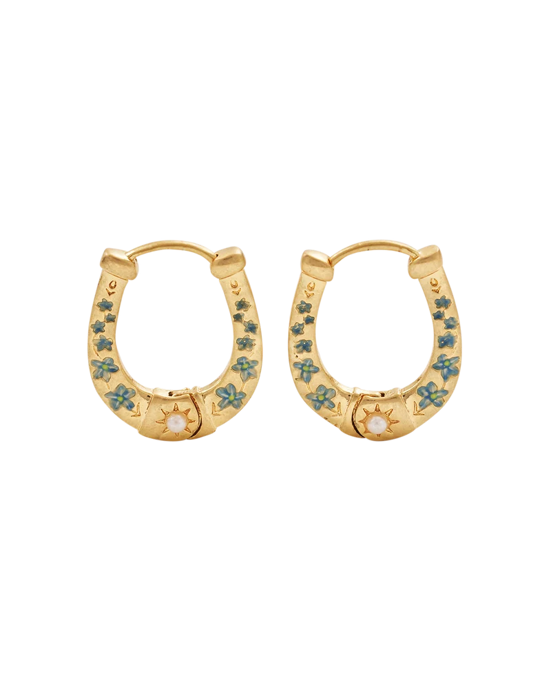 Gold Lucky In Love Horseshoe Necklace & Earrings Set