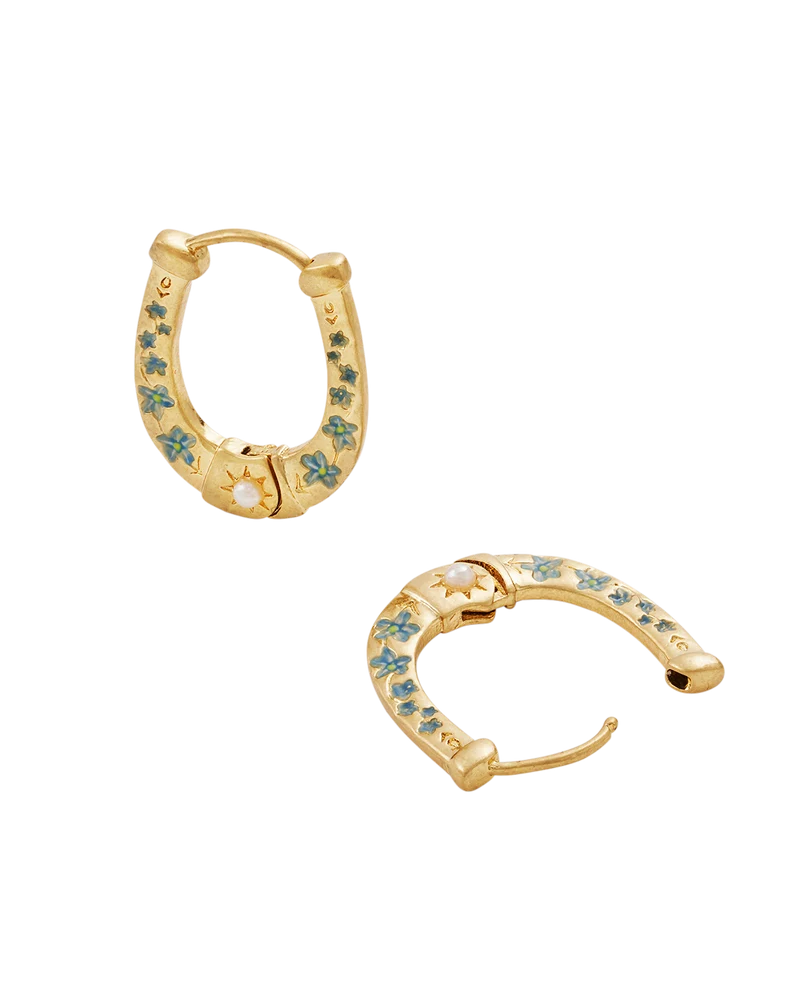 Gold Lucky In Love Horseshoe Necklace & Earrings Set