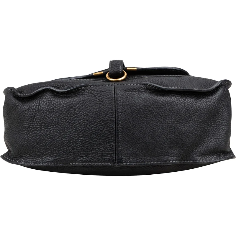 Chloé Black Grained Calfskin Marcie Handbag