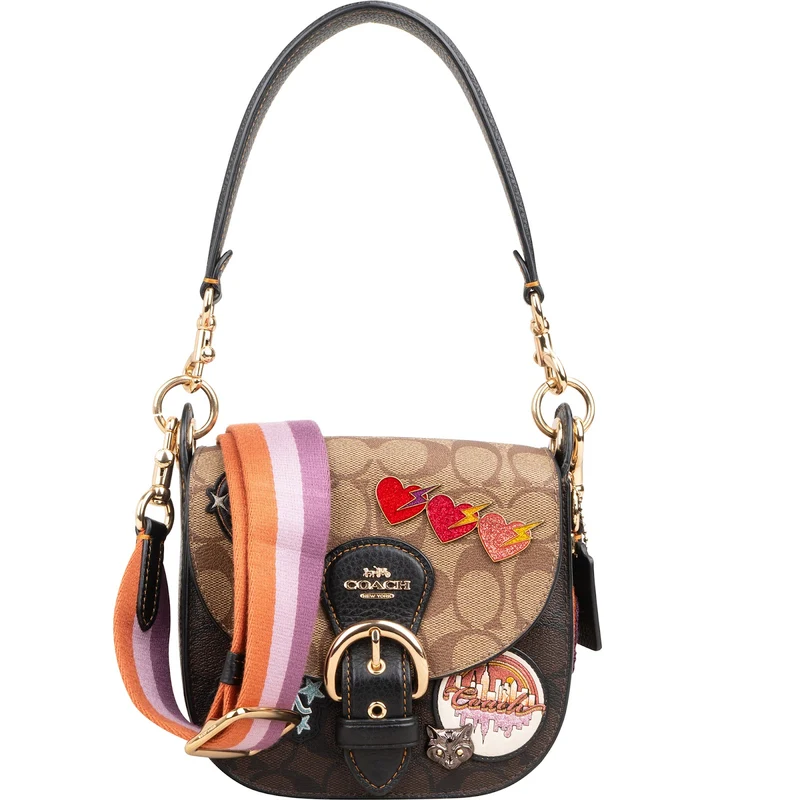 Coach Monogram Signature Kleo New York Patches Crossbody Shoulder Bag