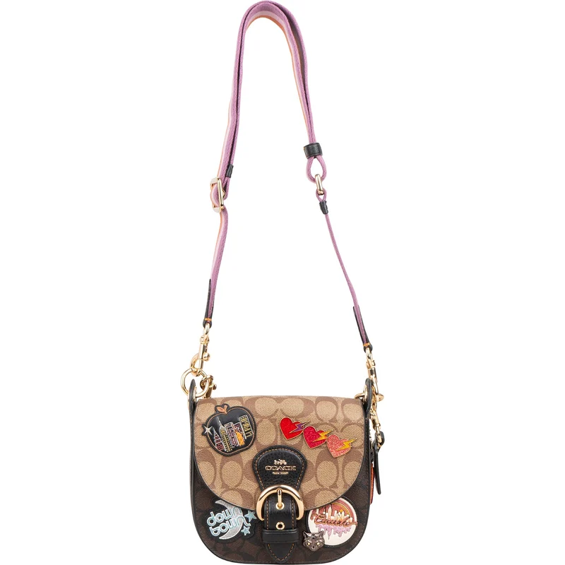 Coach Monogram Signature Kleo New York Patches Crossbody Shoulder Bag