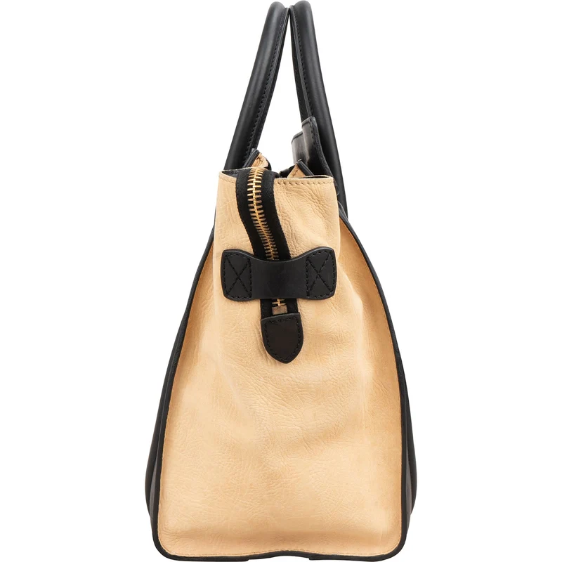 Céline Bicolor Grained Leather Luggage Handbag