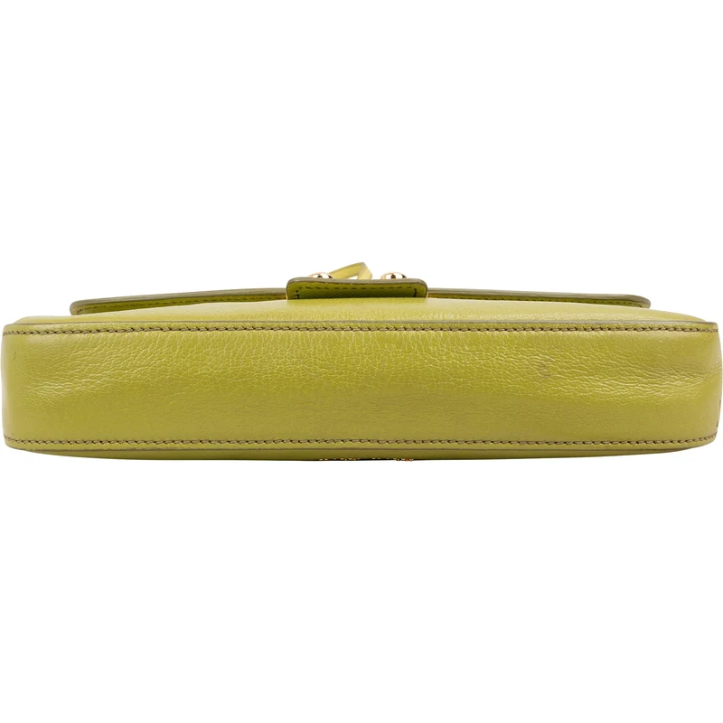 Miu Miu Green Grained Leather Small Coffer Crossbody Bag