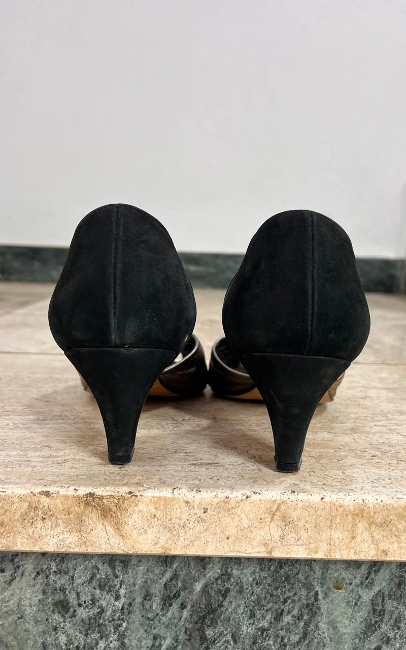 Vintage 80s Two-Tone Leather Heels 41