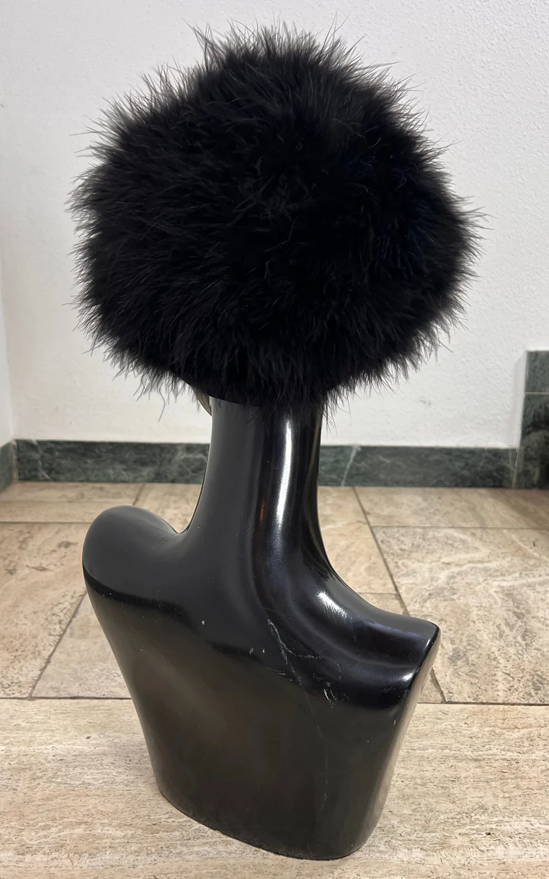 Vintage Marabou Feather Pillbox Hat