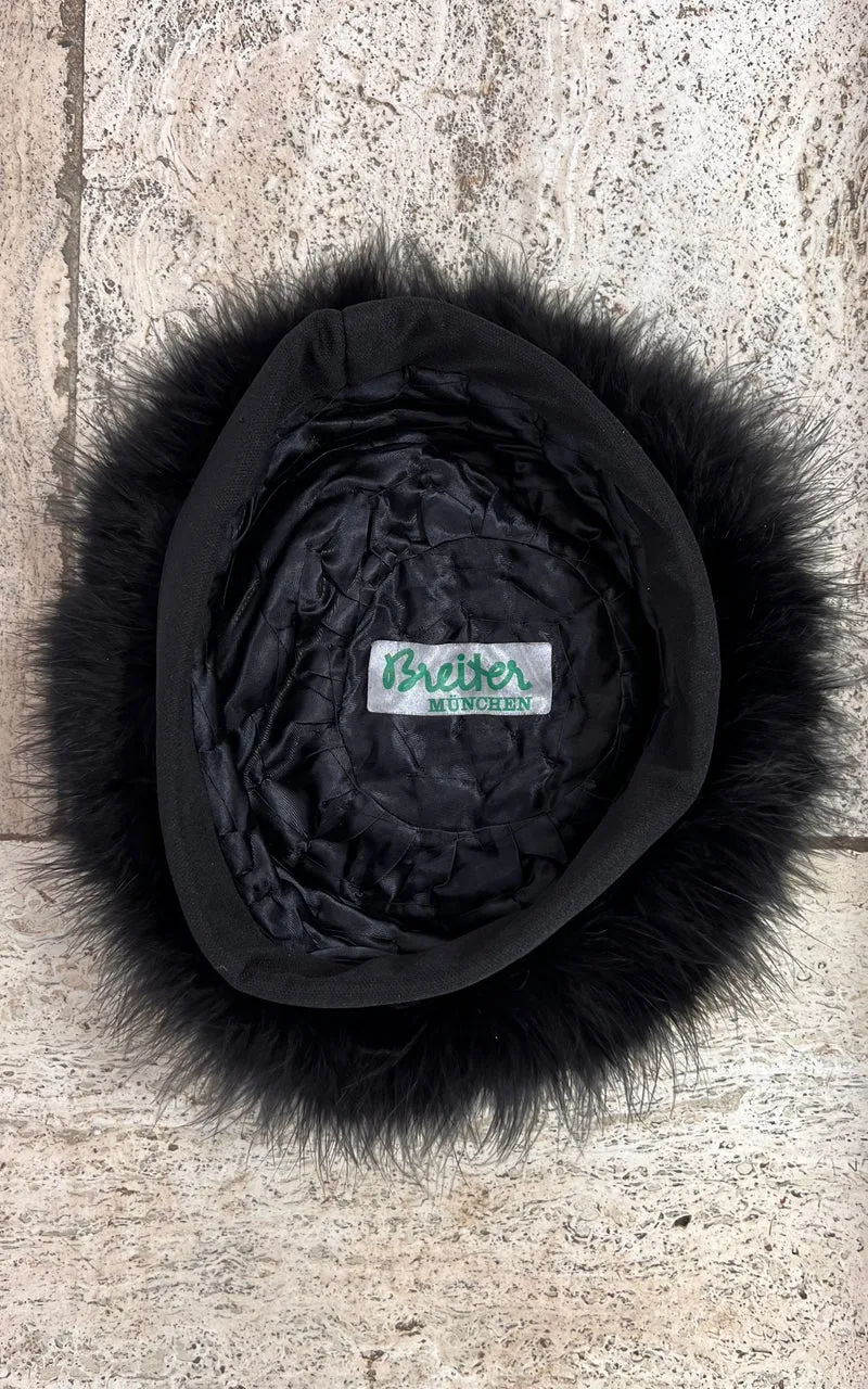 Vintage Marabou Feather Pillbox Hat