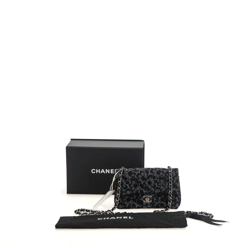 Floral Denim Quilted Mini Rectangular Flap