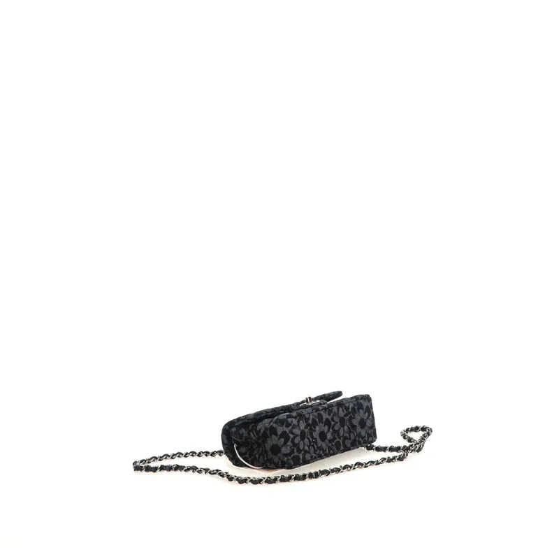 Floral Denim Quilted Mini Rectangular Flap