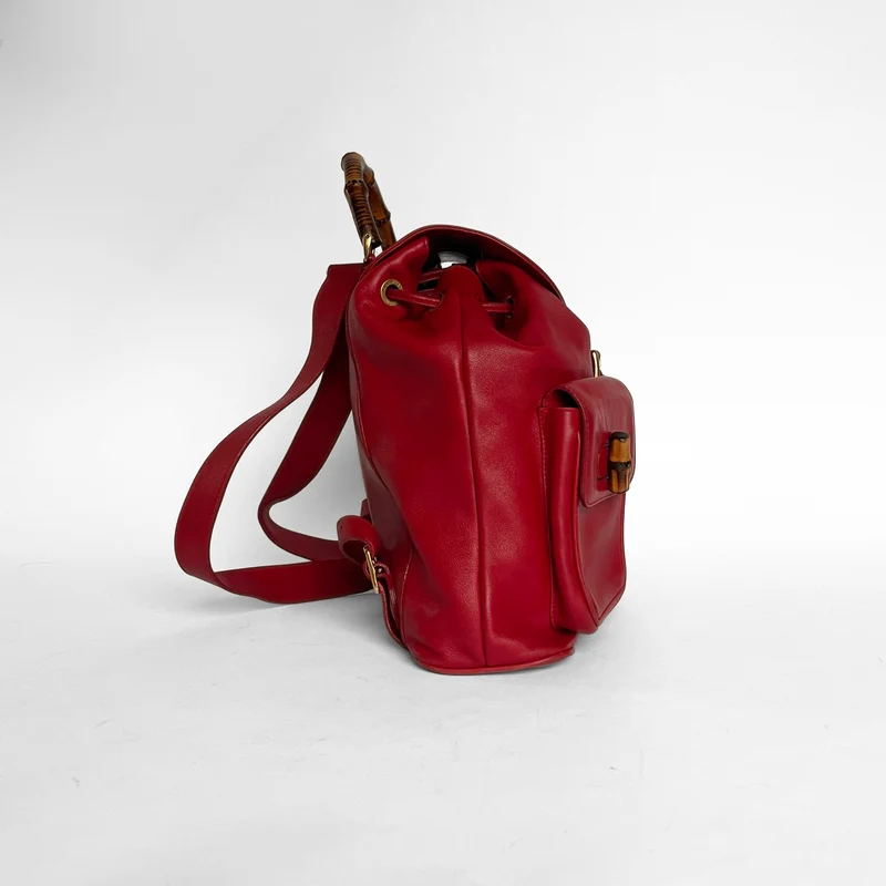 Gucci Bambusrucksack groß aus Leder