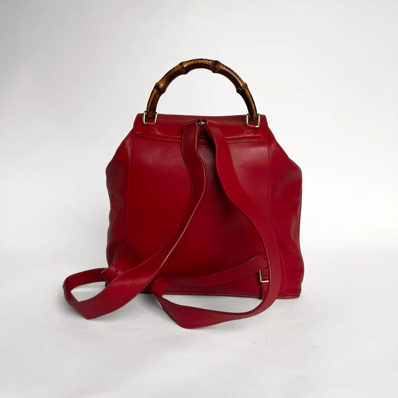 Gucci Bambusrucksack groß aus Leder