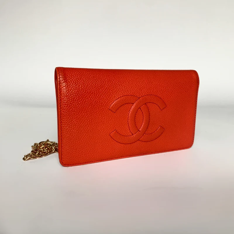 Chanel Geldbörse groß Kaviarleder