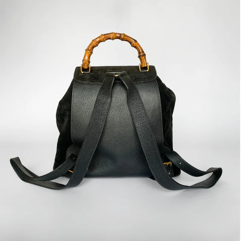 Gucci Bambus Rucksack Groß Wildleder