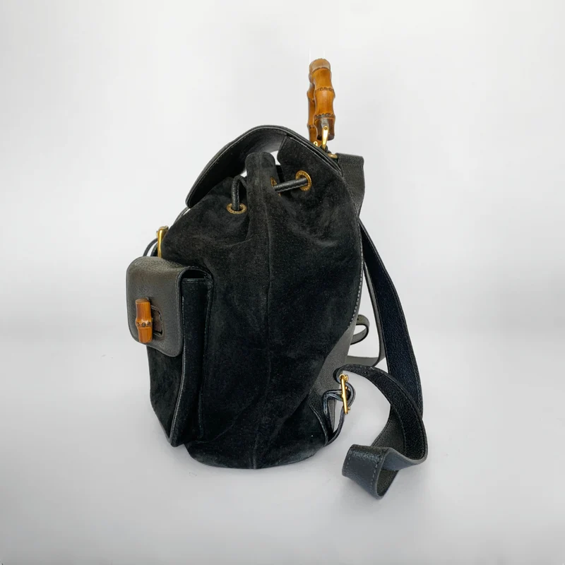Gucci Bambus Rucksack Groß Wildleder