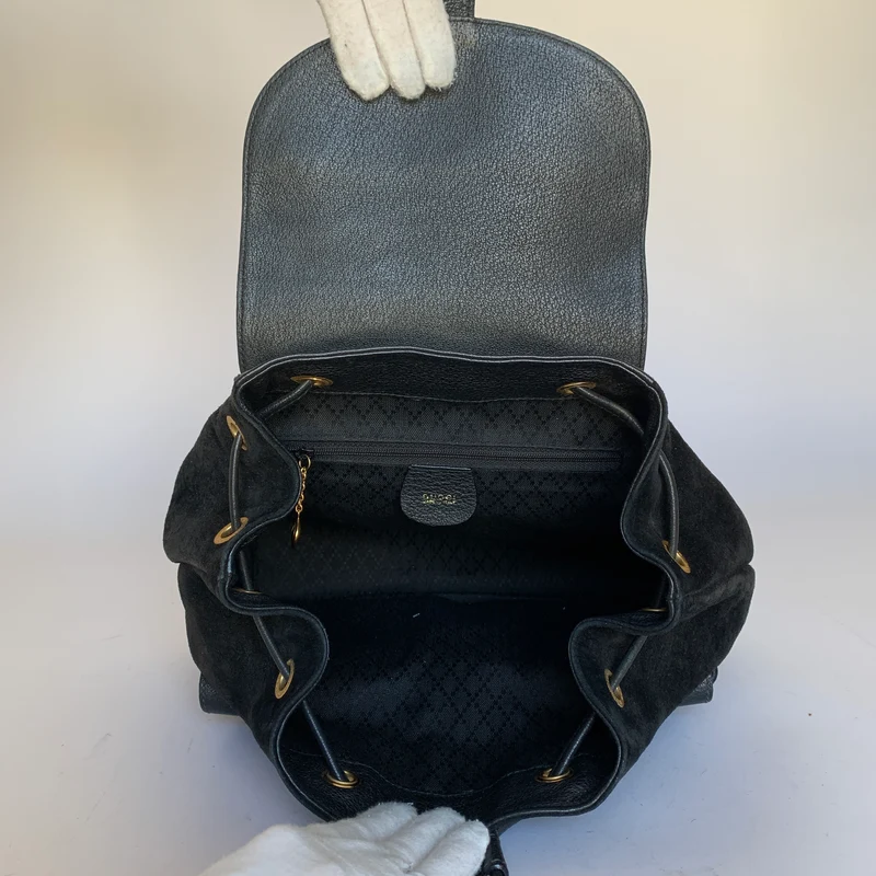Gucci Bambus Rucksack Groß Wildleder