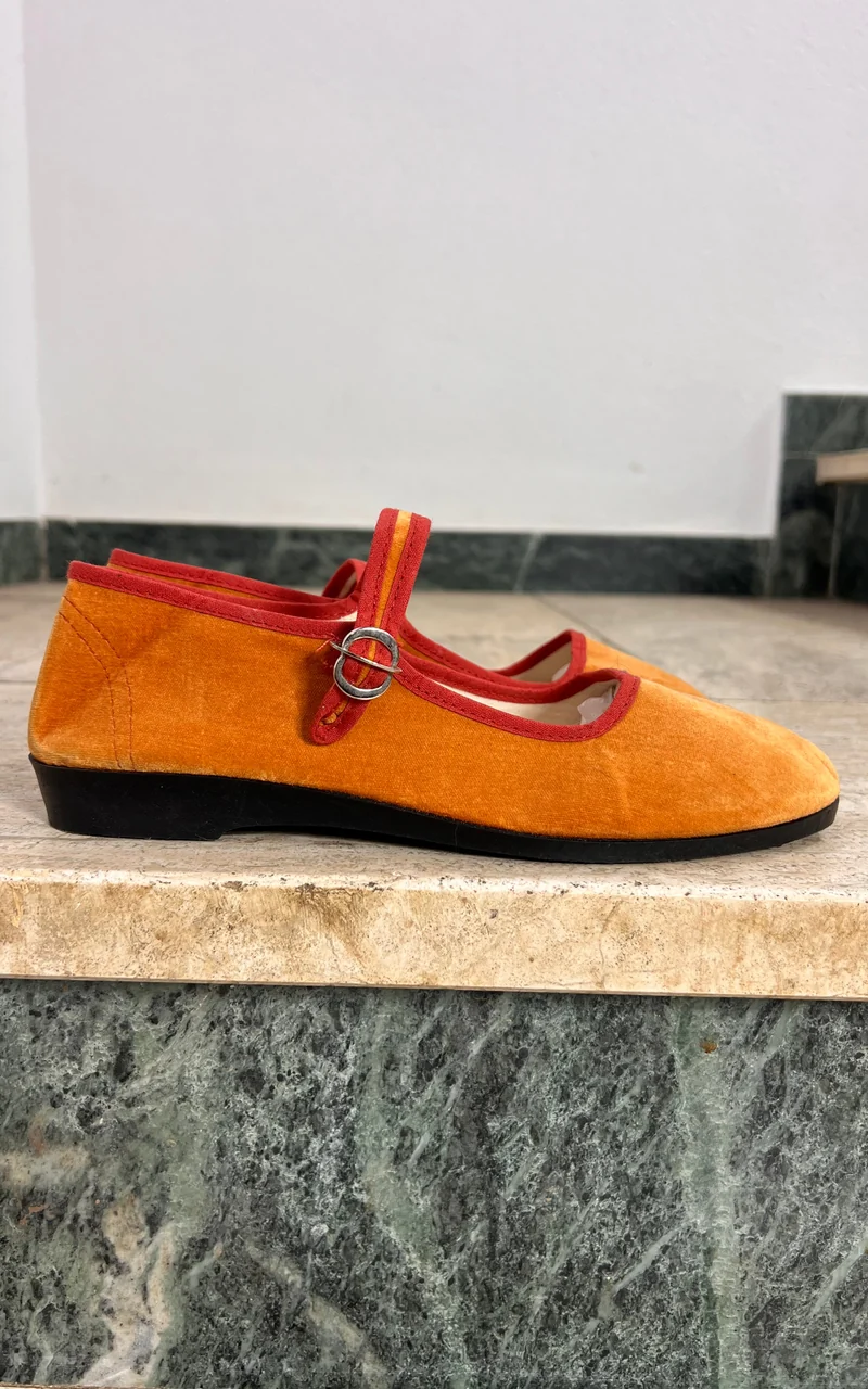 Vintage 90s Velvet Chinese Ballet Flats 40
