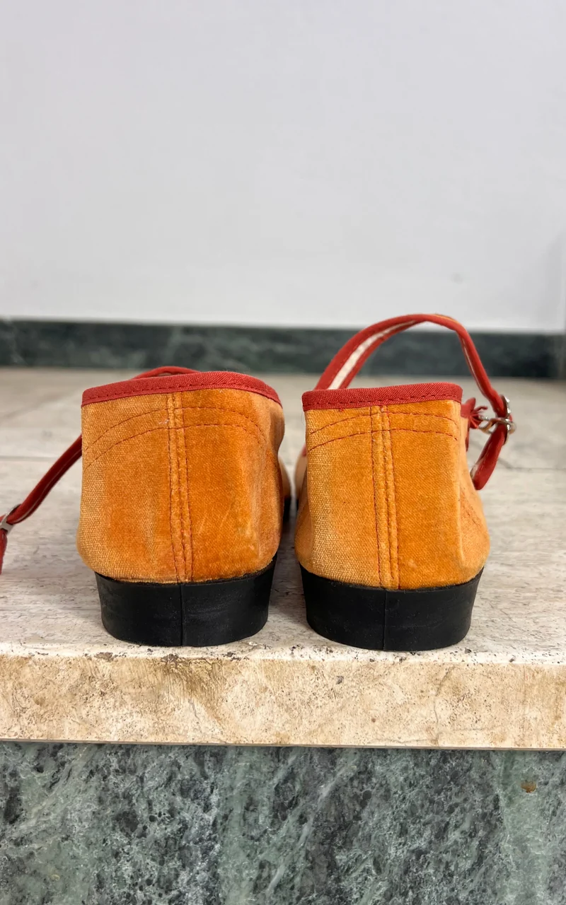 Vintage 90s Velvet Chinese Ballet Flats 40
