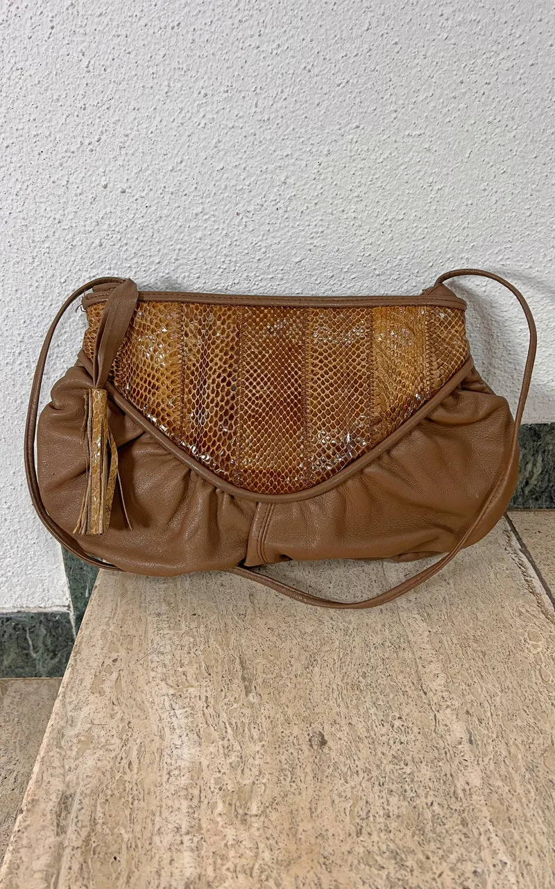 Vintage 80s Snakeskin Pouch Bag