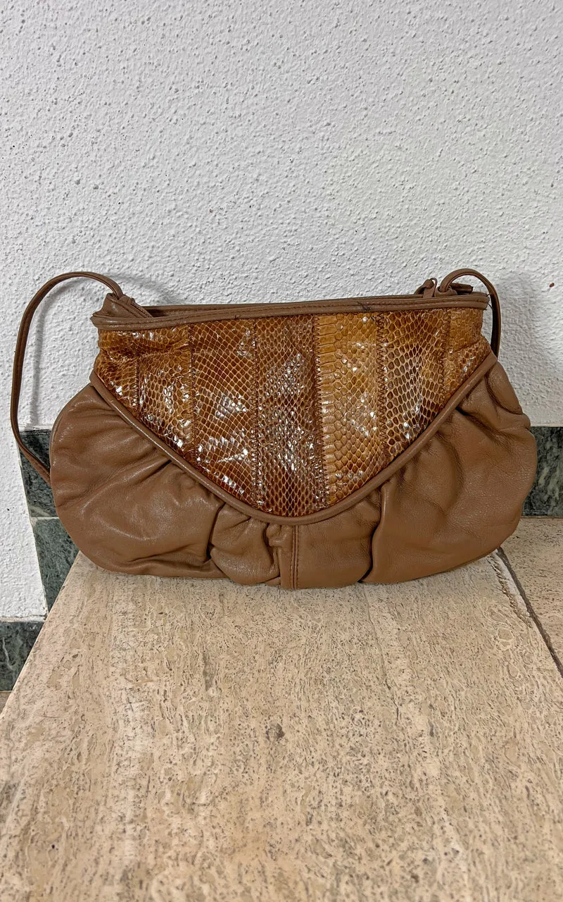 Vintage 80s Snakeskin Pouch Bag