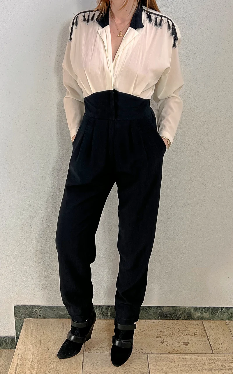Vintage Tassel Highwaist Jumpsuit