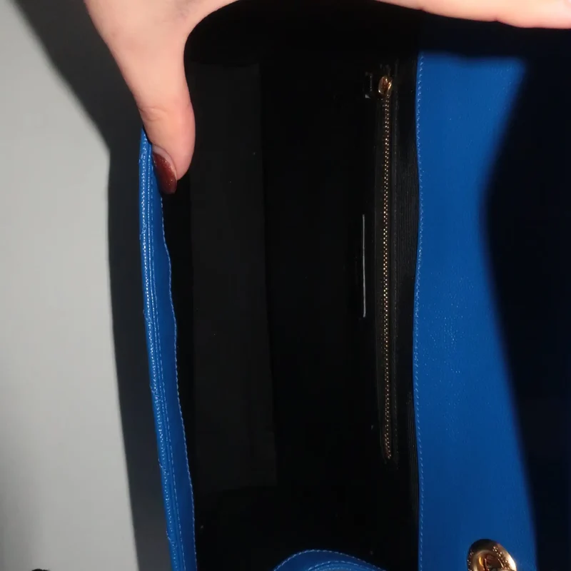 YSL Saint Laurent Blue Caviar Large Envelope Bag