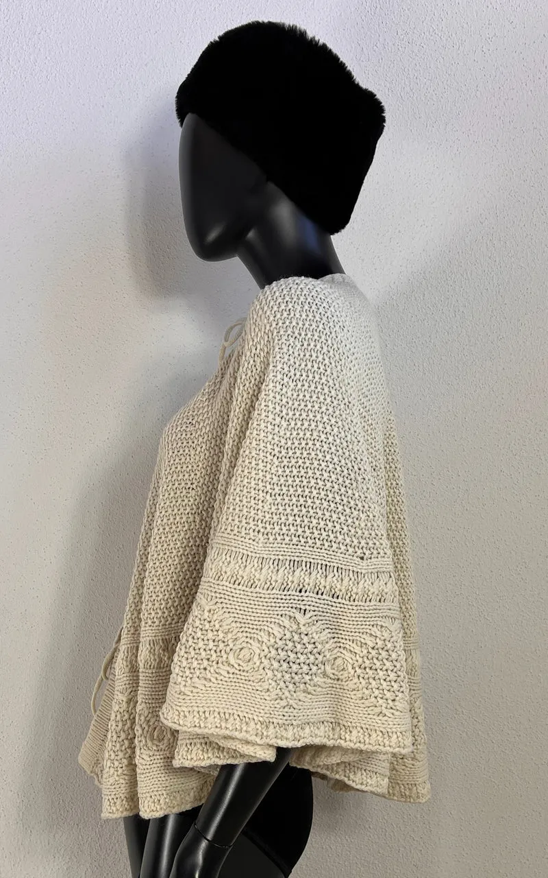 Vintage Bohemian Handmade Wool Cape