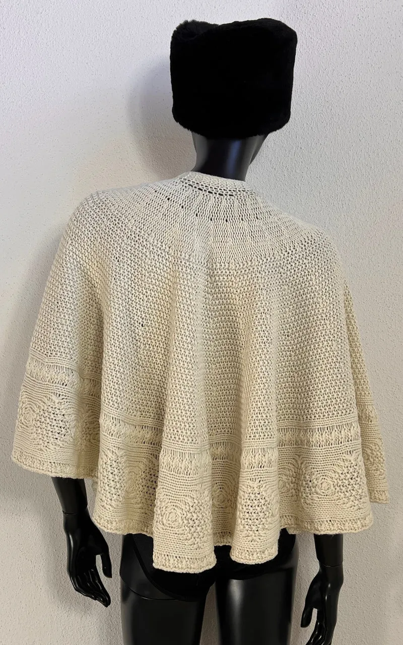 Vintage Bohemian Handmade Wool Cape
