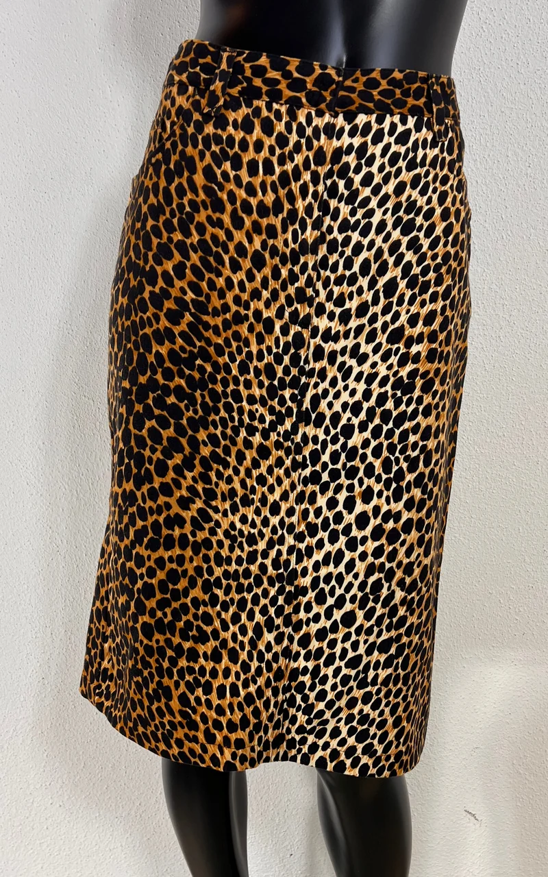 Vintage Dolce & Gabbana Denim Cheetah Skirt