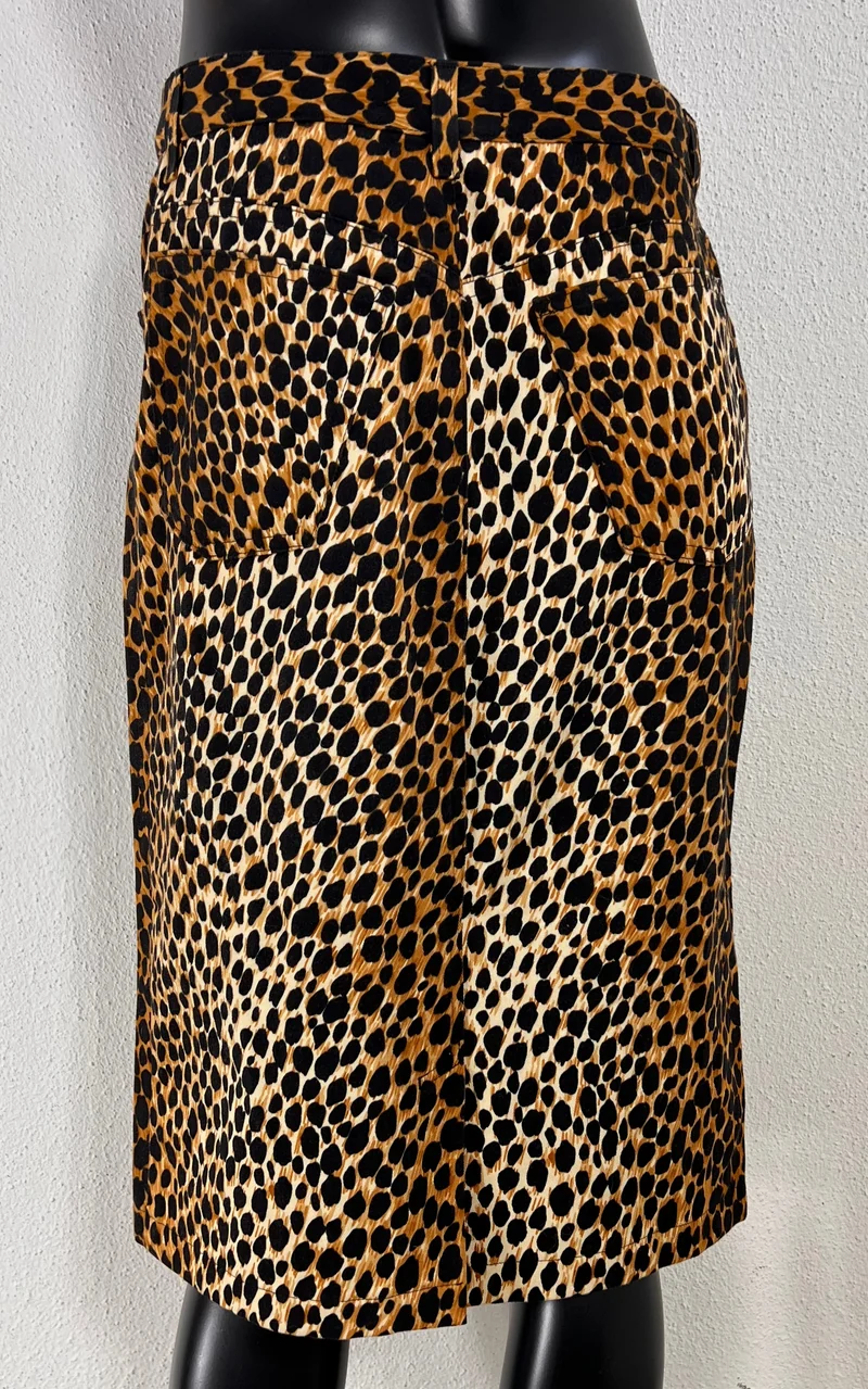 Vintage Dolce & Gabbana Denim Cheetah Skirt