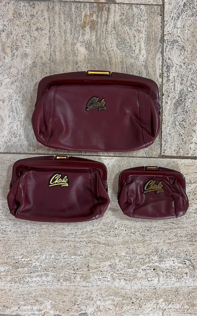 Vintage 70s Charlies Pouch Bag Set
