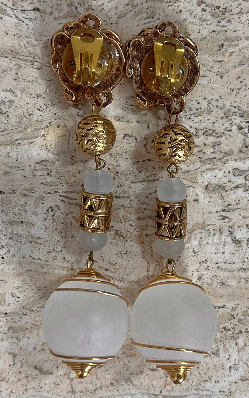 Vintage Big 70s Deadstock Statement Clip Ons